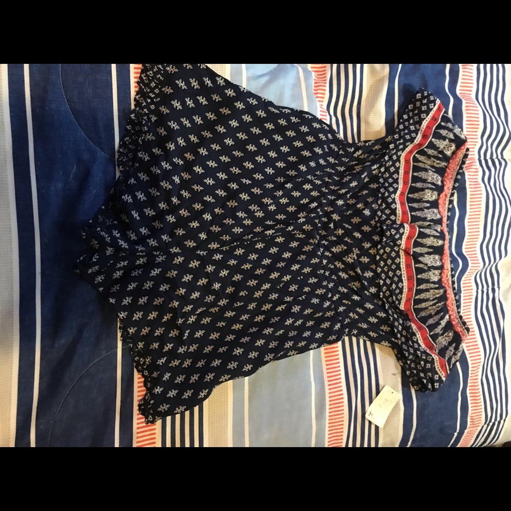 Strapless ruffle romper made by mudd